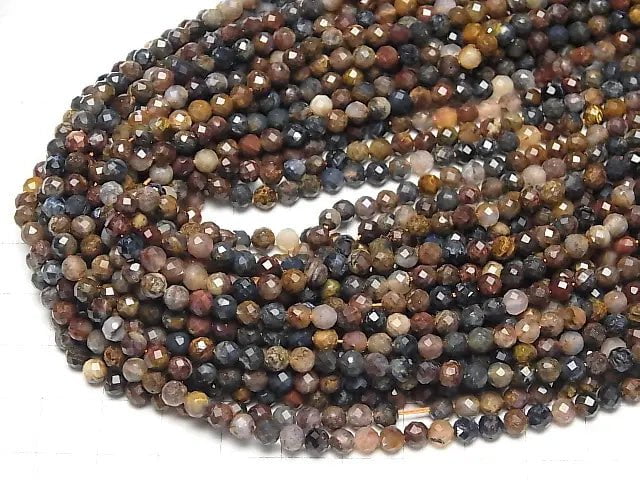 High Quality!  1strand $7.79! Pietersite AAA- Faceted Round 4mm  1strand beads (aprx.15inch/38cm)
