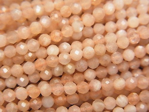 [Video] High Quality! 1strand $5.79! Orange Moonstone AA ++ Faceted Round 3mm 1strand beads (aprx.15inch / 38cm)