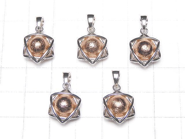 Meteorite (Muonionalusta) 8mm ball set Star-shaped Pendant Pinkgold Silver925