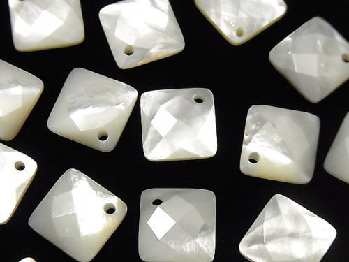 High Quality White Shell (Silver-lip Oyster) AAA Diamond Shape 15x15mm 4pcs