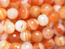 Carnelian, Faceted Round Gemstone Beads