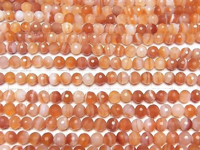 [Video]High Quality! Carnelian ,Sardonyx AAA- 128Faceted Round 6mm 1strand beads (aprx.15inch/37cm)