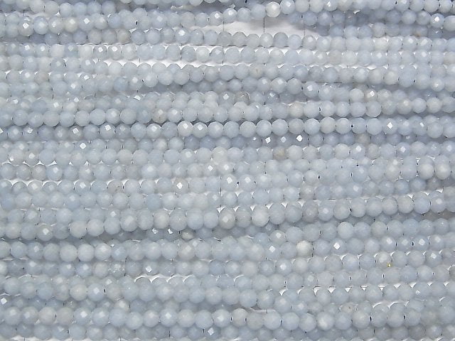 High Quality!  Angelite AA Faceted Round 4mm  1strand beads (aprx.15inch/37cm)