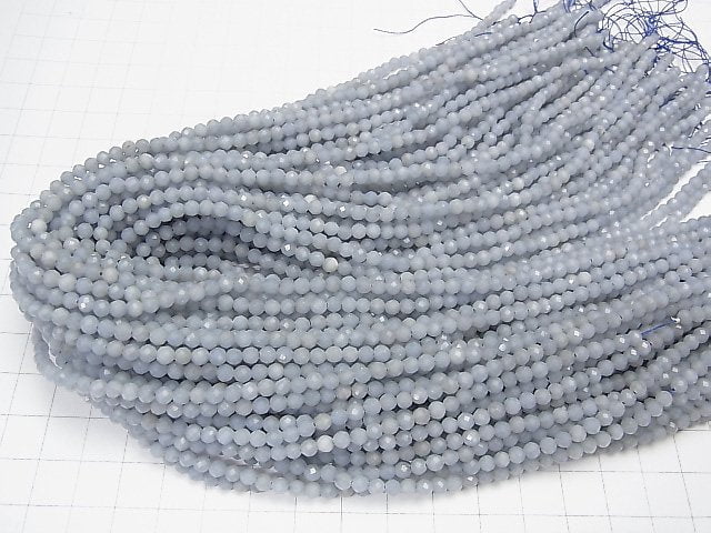 High Quality!  Angelite AA Faceted Round 4mm  1strand beads (aprx.15inch/37cm)