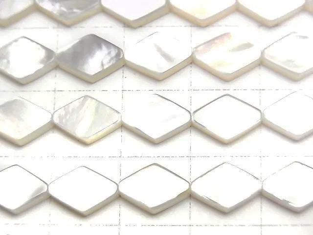 High-quality white shell AAA diamond 10x7mm half or 1-strand beads (approx. 15inch/38cm)