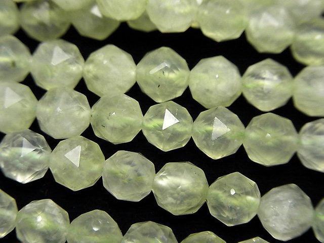 High Quality! Prehnite AAA- Star Faceted Round 6mm 1strand beads (aprx.15inch/37cm)