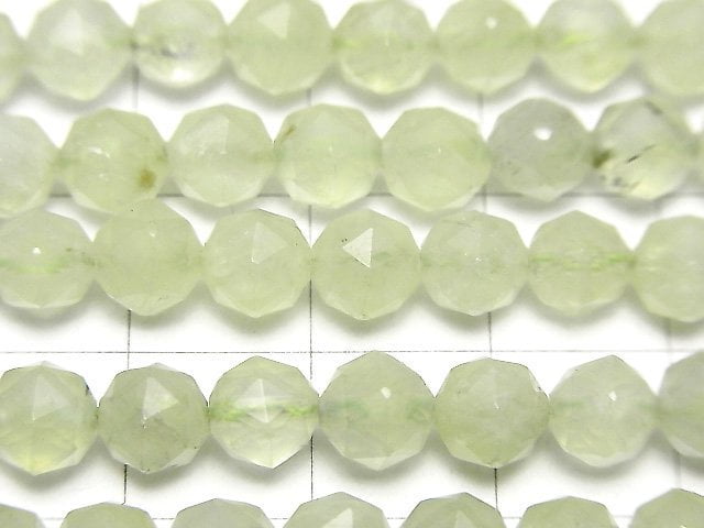 High Quality! Prehnite AAA- Star Faceted Round 6mm 1strand beads (aprx.15inch/37cm)