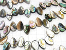 Abalone Shell  Pear shape 12x8mm half or 1strand beads (aprx.15inch/38cm)