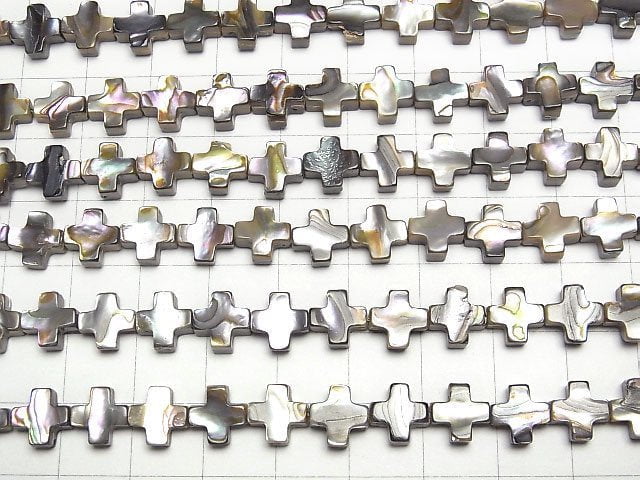 [Video]Abalone Shell Cross 8x8x3mm 1/4 or 1strand beads (aprx.15inch/37cm)