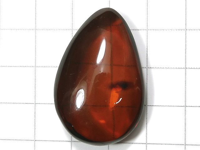 [Video] [One of a kind] Baltic Amber Loose stone Pear shape 36x24mm Brown 1pc NO.68