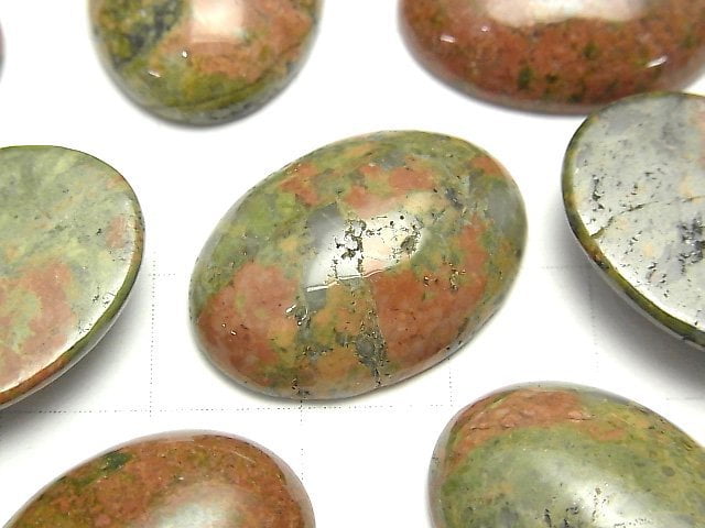 [Video] Unakite Oval Cabochon 25x18mm 2pcs $3.79!