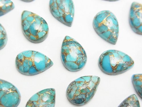 Cabochon, Copper Turquoise & Amazonite Gemstone Beads