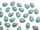 [Video] Blue Copper Turquoise AAA Pear shape Cabochon 12x8mm 3pcs