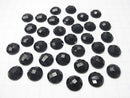 Onyx  Round  Faceted Cabochon 12x12mm 5pcs