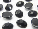 Onyx  Oval  Faceted Cabochon 8x6mm 5pcs