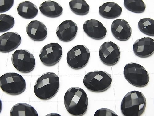 Onyx  Oval Faceted Cabochon 10x8mm 5pcs $3.79!