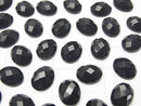 Onyx  Oval  Faceted Cabochon 10x8mm 5pcs