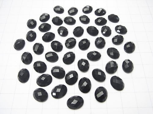 Onyx  Oval Faceted Cabochon 10x8mm 5pcs $3.79!