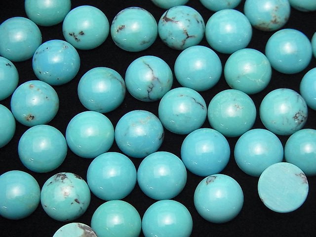 [Video] Turquoise AA++ Round Cabochon 10x10mm Patterned 2pcs