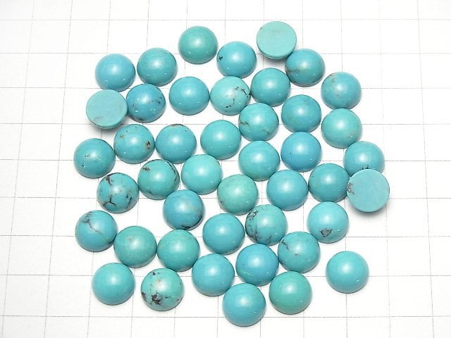 [Video] Turquoise AA++ Round Cabochon 10x10mm Patterned 2pcs