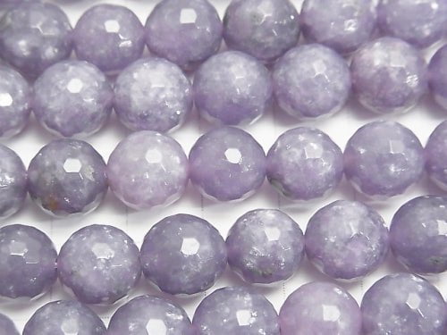 Lepidolite AA++ 128Faceted Round 10mm half or 1strand beads (aprx.15inch/36cm)