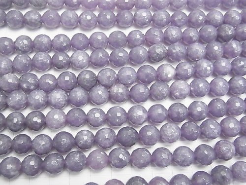 Lepidolite AA++ 128Faceted Round 10mm half or 1strand beads (aprx.15inch/36cm)