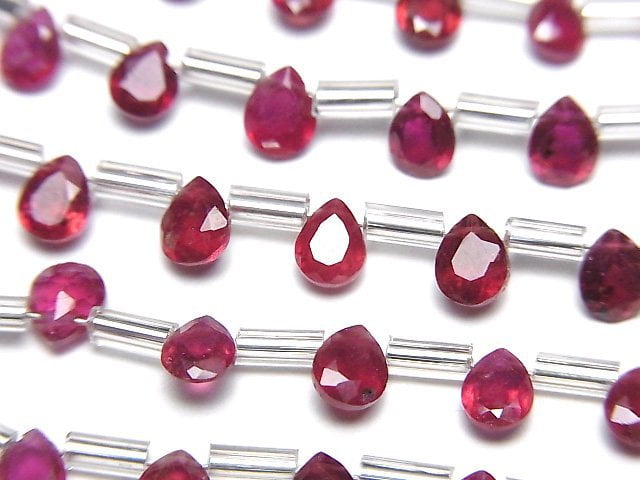 Pear Shape, Ruby Gemstone Beads