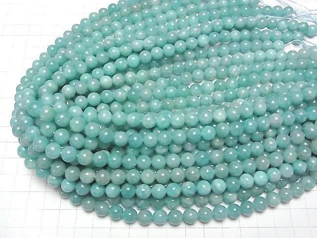 [Video] Brazilian Amazonite AA+ Round 8.5mm 1-strand beads (approx. 15 inches/37 cm)