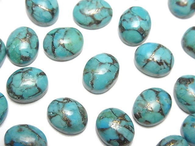 Cabochon, Copper Turquoise & Amazonite Gemstone Beads