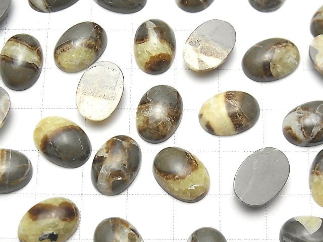 [Video] Septarian Oval Cabochon 14x10mm 3pcs