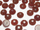 Red Agate Round Faceted Cabochon 10x10mm 5pcs $4.79!