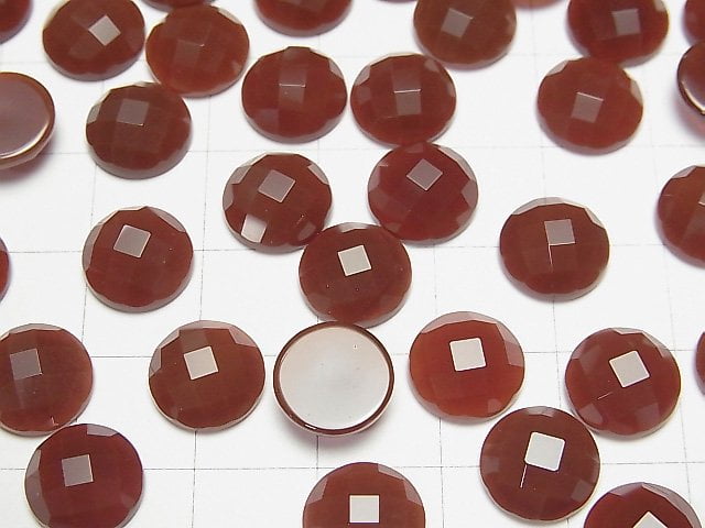 Red Agate Round Faceted Cabochon 10x10mm 5pcs $4.79!
