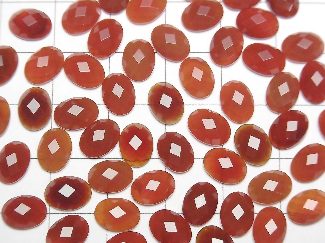 Cabochon ovale facetté en Agate Rouge 8x6mm 5 pièces 3,79 $ !