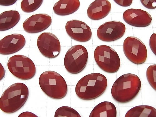 [Video] Red Agate Oval Faceted Cabochon 14x10mm 5pcs