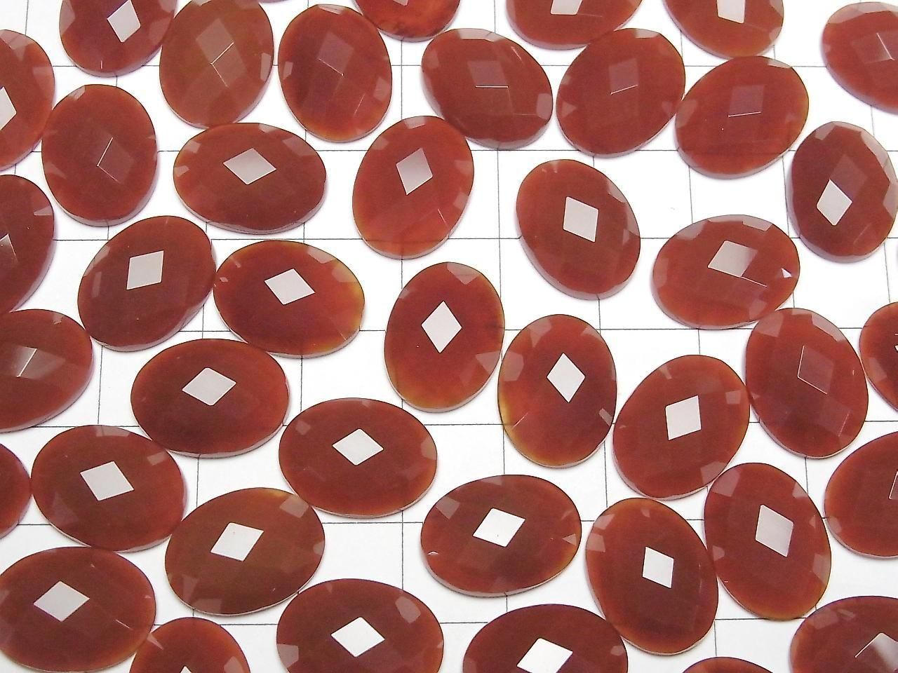 Cabochon ovale facetté en Agate rouge 16x12mm 4 pcs 5,79 $ !