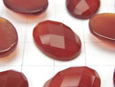 Red Agate Oval Faceted Cabochon 18x13mm 3pcs $4.79!
