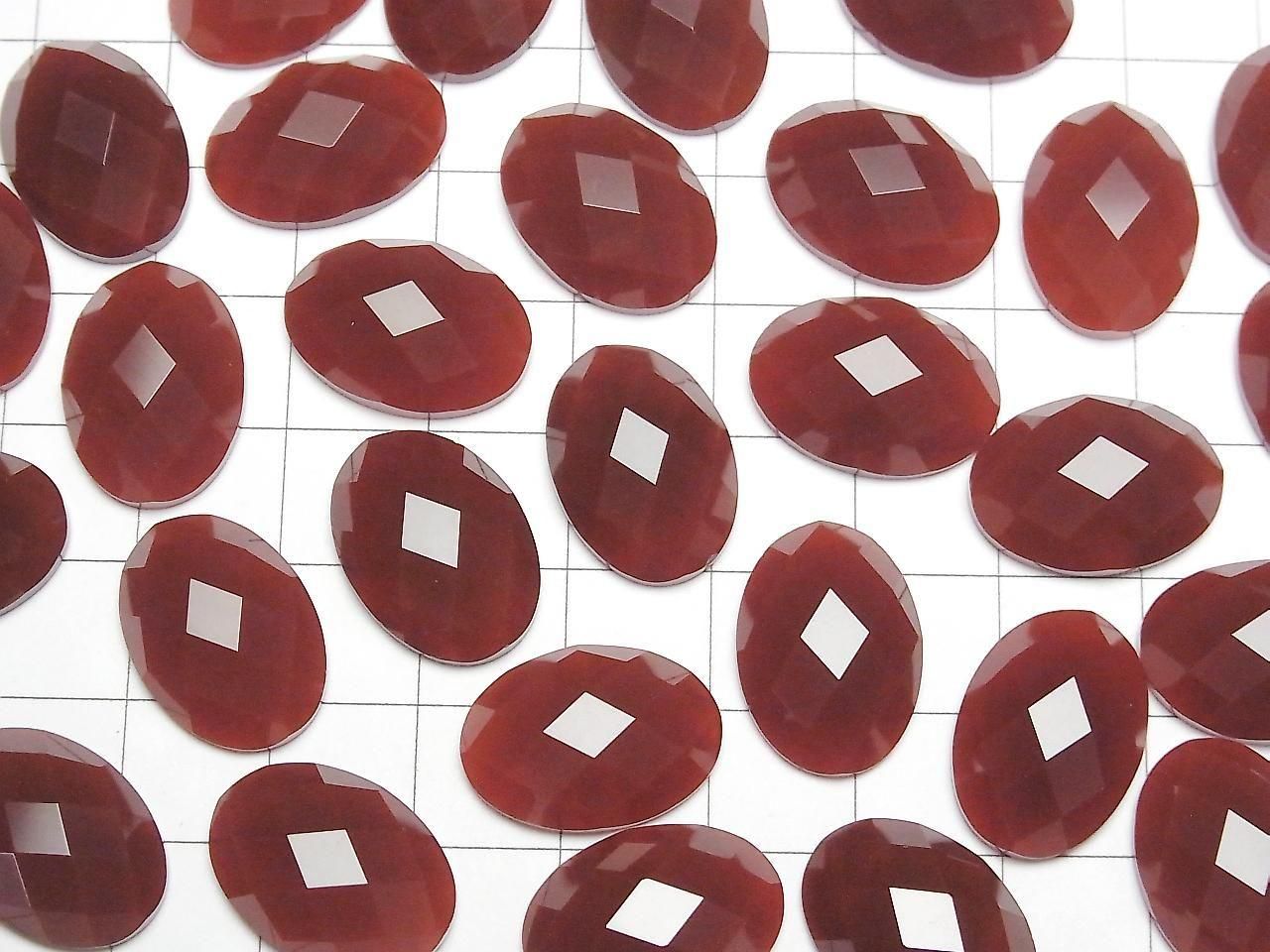 Cabochon Ovale Facetté en Agate Rouge 18x13mm 3 pièces 4,79 $ !