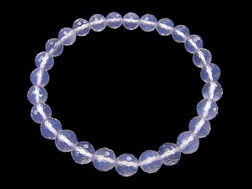 [Video] [One of a kind] High Quality Scorolite AAA 128Faceted Round 7mm Bracelet   NO.28