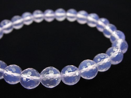 [Video] [One of a kind] High Quality Scorolite AAA 128Faceted Round 7mm Bracelet   NO.33