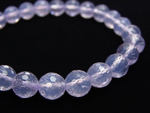 [Video] [One of a kind] High Quality Scorolite AAA 128Faceted Round 7mm Bracelet   NO.36