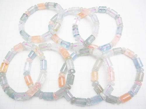 1strand $49.99! Beryl mix (multicolor Aquamarine) AAA- Roundel & Tube 1strand (Bracelet)