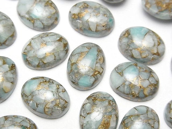 Cabochon, Copper Turquoise & Amazonite Gemstone Beads