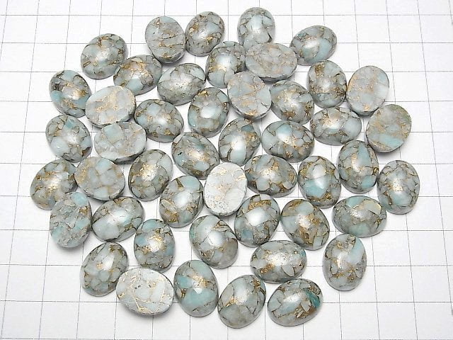 [Video]Copper Amazonite AAA Oval Cabochon 16x12mm 3pcs