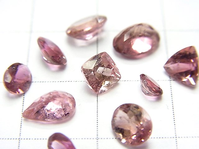 [Video] [One of a kind] High Quality Pink Tourmaline AAA Undrilled Faceted 10pcs Set NO.64