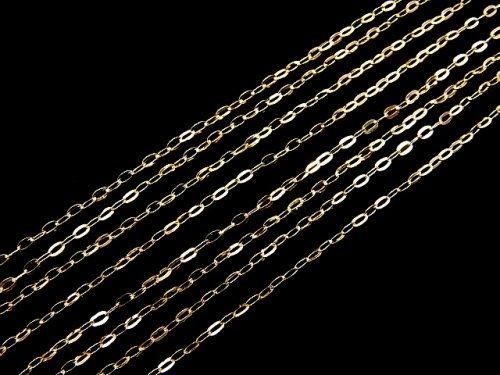 [Video][18K Yellow Gold] Flat Cable Chain 1mm [40cm][45cm] Necklace 1pc