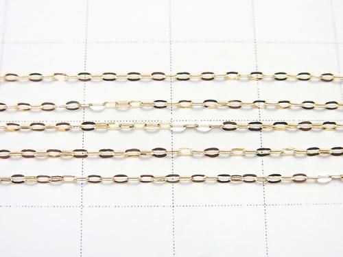 [Video][18K Yellow Gold] Flat Cable Chain 1mm [40cm][45cm] Necklace 1pc