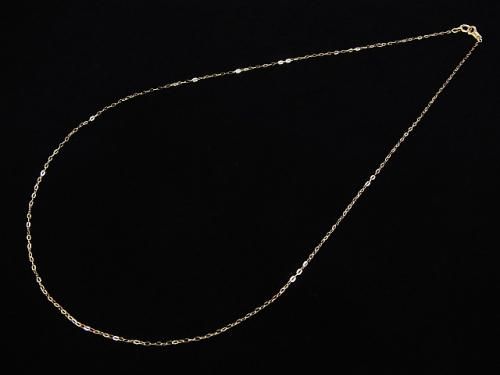[Video][18K Yellow Gold] Flat Cable Chain 1mm [40cm][45cm] Necklace 1pc