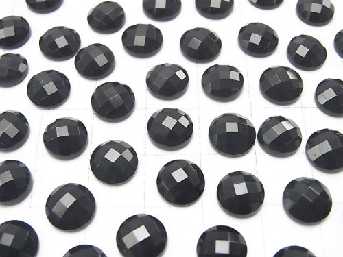 Onyx  Round Faceted Cabochon 8x8mm 5pcs $4.19!