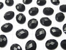 Onyx  Oval  Faceted Cabochon 12x10mm 5pcs