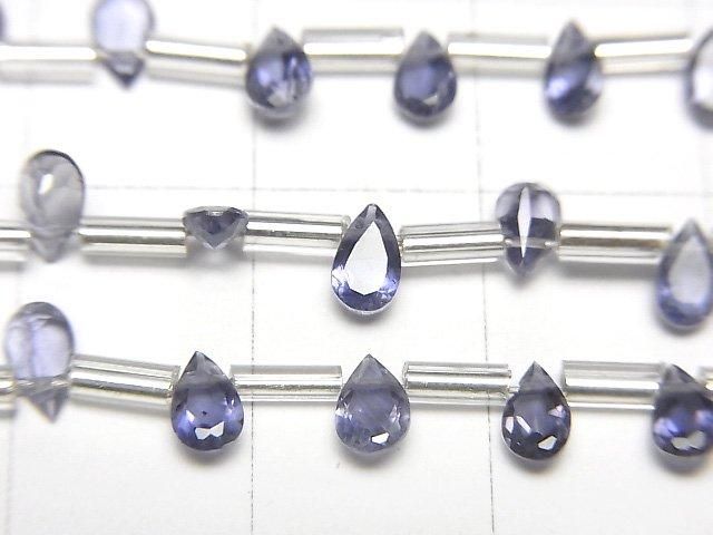 [Video]High Quality Iolite AAA Pear shape Faceted 5x3mm 1strand (18pcs )